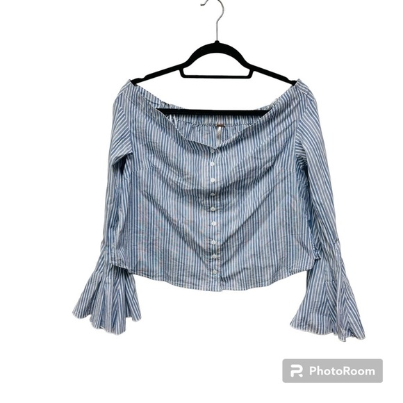 Free People March to the Beat Off Shoulder Blouse - Picture 3 of 12